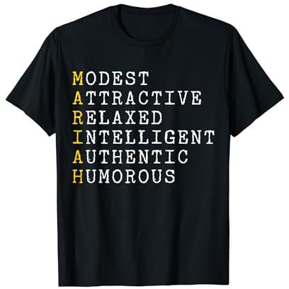 Mariah Adjektive Personalisiert, Mariah Name Frau, Mariah T-Shirt