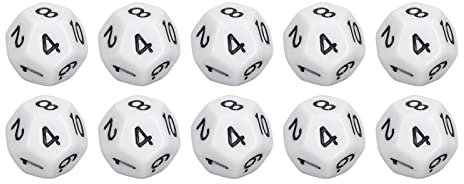 Dadi Poliedrici a 12 Facce Dadi da Gioco in Plastica Antiossidante Impermeabile per l'istruzione (WHITE)