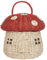 Hemore Pilzkorb, 28 cm/11inch Wicker gewebter Pilzspeicherkorb mit Deckelgriff, Rattan gewebter Regal Organizer, Fotografie -Requisiten für Kindergeschenk