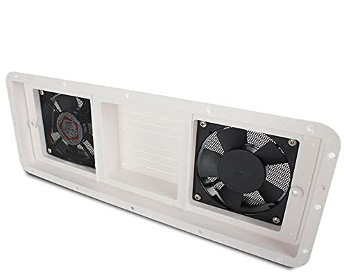 Extractor fan Ventilation Fans Camper Ventilation Vent Fan for RV Trailer Caravan Side Air Outlet Exhaust Fan Rectangular Double Fan Ventilator Fan, White Exhaust Fan