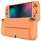 PlayVital Funda Suave para Nintendo Switch OLED - Carcasa Protectora Ergonómica para Joy-con, Grip Antideslizante con Tapas de Joysticks y Botones ABXY & Dirección (Amarillo Albaricoque)