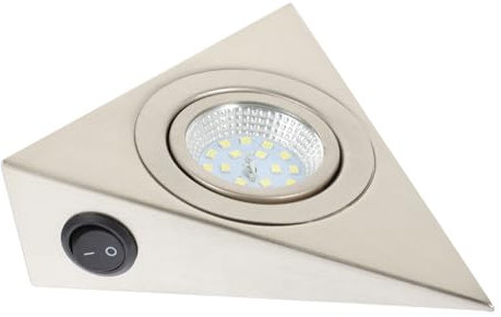 Mikikit Schrankbeleuchtung Dreieck unter Schrank Wandleuchten Küchenschränke Schrankleuchten Schranklampe Dreieckige Mini-Regalleuchte LED Kabinett Licht Eckleuchten Weinschrank licht