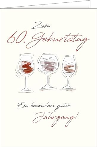 Hanra Geburtstagskarte A4 60. Geburtstag - ein guter Jahrgang!,Geburtstag 60, Glückwunsch, Grußkarten, A4 Karte, 21x29,7 cm