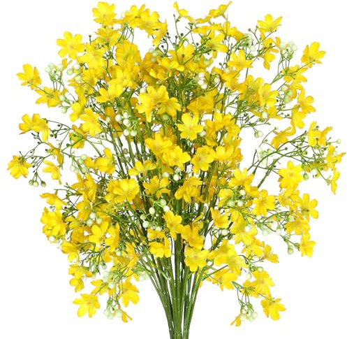 MEIVINES Kunstblumen 8 Bündel Seidenblumen, Langstielige Kunstblumen Frühling, 67cm Blaue Künstliche Balkonpflanzen Künstliche Blumen für Draußen Balkon Garten