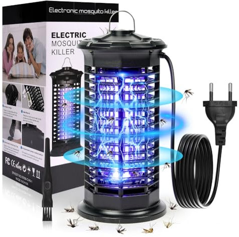 AOOWU Lampara Antimosquitos Electrico, Lámpara Mata Mosquitos Eléctrica, Lampara Antimosquitos, Mata Moscas Electrico Interior y Exterior Adecuada para Jardín, Camping, Terraza