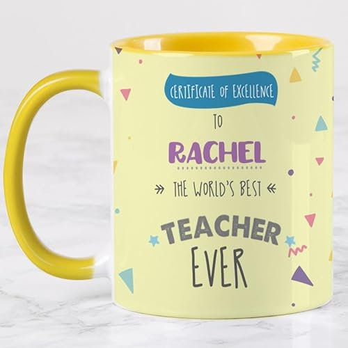 Wanapix | Tazza Maestra Personalizzata | Regalo Maestre Fine Anno | Tazza Colazione | 325 ml | Idee Regalo Insegnanti | Certificate of excellence