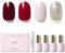 NAILOG Nail Polish Set - 4 Colors Top Coat Base 3-In-1 Soak Off UV Gel Kit for Home DIY & Birthday Gifts for Women, Opulent Quartet