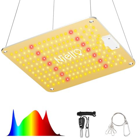 Niello Lampada per Piante con dimmer, QB1200W Grow Light con IR, High PPFD Sunlike Full Spectrum lampade LED Coltivazione per Indoor Veg And Bloom, Lampade per la Coltivazione Coprire 60 * 60cm