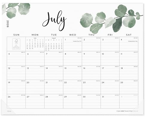 Cabbrix Magnetischer Kalender für Kühlschrank 2026, monatlicher Kühlschrankkalender, Magnetabdeckung Januar 2026 bis Juni 2027, 38,1 x 30,5 cm, ästhetisches grünes Design, einfache Organisation