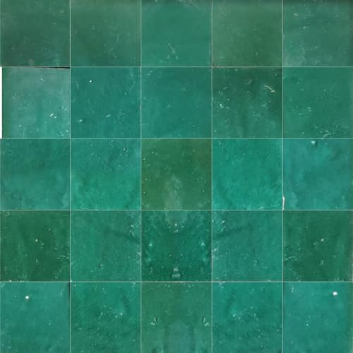 0,05m² marokkanische Zellige Fliesen - Wandfliesen fugenlos (perlgrün)