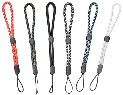 Lhbwhiz 6 Stück Handschlaufe,Verstellbare Kurze Hand Handgelenkschlaufe,Handgelenk Trageband,Lanyard Universalschlaufe,Schlüsselband,handy band,Für Kamera Schlüsselanhänger Taschenlampe Geldbörse