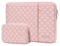 MOSISO Tablet Sleeve Case for 13 inch iPad Pro M4 & iPad Air M2 2024, iPad Pro 12.9 inch M2 M1 6th 5th with Magic Keyboard&Smart Keyboard Folio, Square Quilted Vertical Bag with Small Case, Chalk Pink