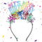 oruola Bunte Seine Mein Geburtstag Stirnband,Geburtstagsstirnband für Mädchen,GeburtstagHaarreifen Glitter Regenbogen Quaste Tiar,Prinzessin Regenbogen Geburtstag Tiara,IT'S MY BIRTHDAY Tiara Zubehör