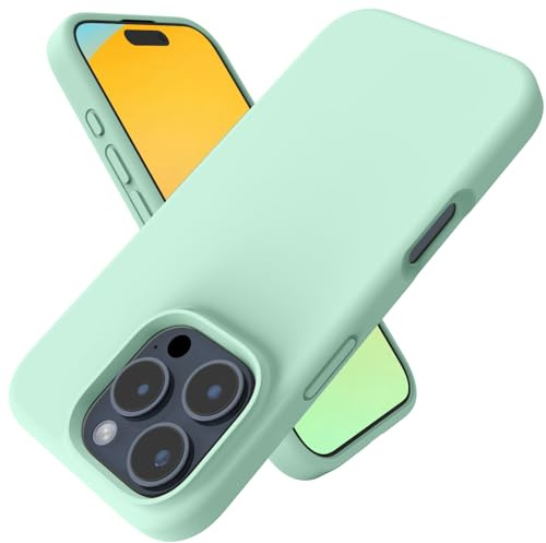Andwing For iPhone 16 Pro Case, Liquid Silicone Soft Phone Case, Shockproof Cover, Anti-Fingerprint, Anti-Slip, 6.3 Emerald Green
