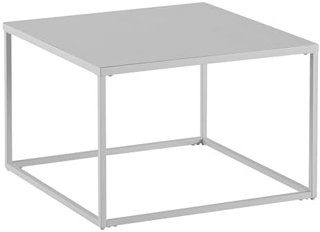 FineBuy Couchtisch 60x60x40 cm Metall Wohnzimmertisch Industrial Weiß, Sofatisch Quadratisch, Loungetisch Kaffeetisch Stahl, Beistelltisch Quadratisch