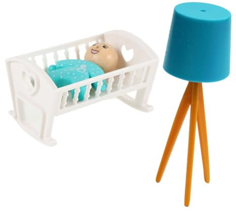 TOYANDONA 1 Satz Krippenmodell Mini Kinderbett Puppenwiege Puppenhaus Szene Puppenhaus Schlafzimmer Dekoration Puppenhaus Babyzimmer Puppenhausmöbel Mini-Möbelmodell Mini- -Puppenbett Abs