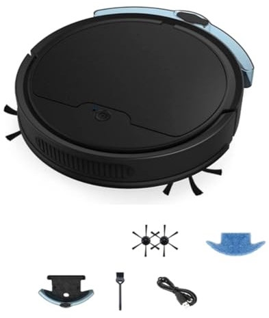 Marran Robot de Barrido Inteligente 3 en 1, Mini Barredora DoméStica, Barre y, Aspiradora InaláMbrica, Robots de Barrido (Negro)