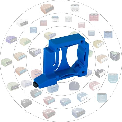 Print Worth 3D Universal-Hutschienen-/Wandhalter / Adapter Allstar S für ALLE (dosenmontierbaren) Shelly Aktoren, und viele weiteren, zur Montage für 35mm Hutschiene oder auf Wände (Blau (P), 1)