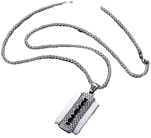 IOETSEUT Halskette männer Halskette Damen Punk Rasierklinge Anhänger Halsketten Gold Farbe Kette Barber Shop Halskette für Männer Schmuck