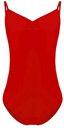 ZYXWVU Ballett Trikot Mädchen Ballett Body Teenager TanzBody Gymnastikanzug Trikot Leibchen für Kinder, 7006-rot, 6-8 Jahr