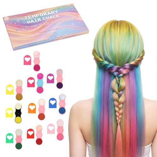 Haarkreide für Mädchen Kinder Set, 10 Stück Auswaschbare Farben Haarkreide, Temporäre Haarfarbe Teenager-Mädchen, Geburtstagsgeschenk für 5-15 Mädchener
