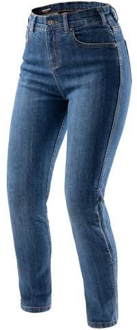 REBELHORN Classic Mono Women Vaqueros de Moto Pantalones de Moto Mujer | Monocapa | Protectores de Rodilla y Cadera Nivel 2 | Bolsillo para Protector de Coxis | Slim Fit