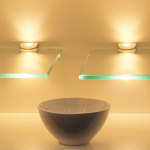 kalb Material für Möbel LED Glasregal Wandpaneel Hängeregal Wandboard Wandregal Regal beleuchtet, Auswahl:Set - 600mm