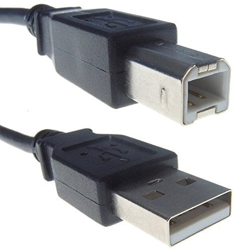 World of Data 3m USB 2.0 A to B Cable | High Speed 480Mbps | Compatible with Epson, HP, Canon, Lexmark, Oki Printers - Colour: Black