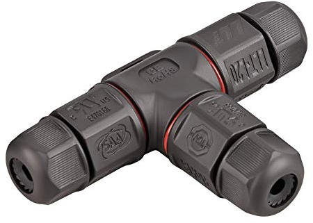 T-Stück Kabelverbinder Verbindungsbox Kabelquerschnitt: 5-11mm 3-adrig 3-polig 230V Verteilerdose Kabelklemme Abzweigdose wasserdicht IP67 Außenadapter 2,5mm² 1246