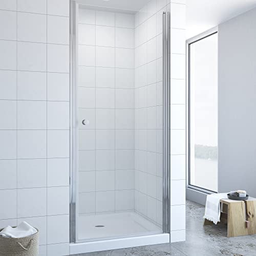 AQUABATOS® 100 x 195 cm Nischentür Dusche Duschtür in Nische Duschabtrennung Pendeltür Drehtür Schwingtür Duschwand Glas aus 6mm ESG Echtglas mit Nano Beschichtung