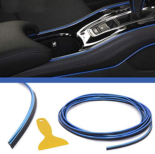 5m Auto Innen Raum Dekoration Design Strip Line Zier Leiste Streifen Metallic Blau