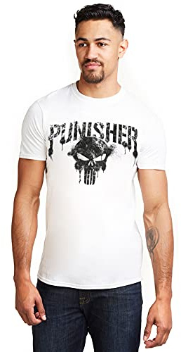Marvel Press Men's Punisher Text T-Shirt (Pack of 1)