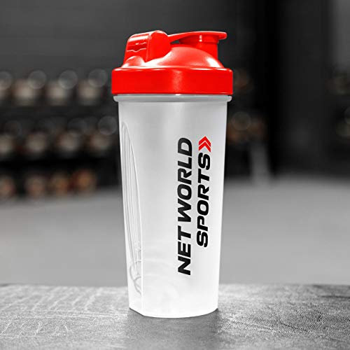 FORZA Botella Mezcladora de Suplementos 700ml | Vaso Agitador para Deportistas (Rojo, Paquete de 20)