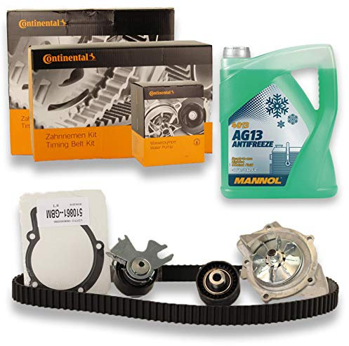 Contitech Wasserpumpe + Zahnriemensatz + 5L Kühlerfrostschutz grün