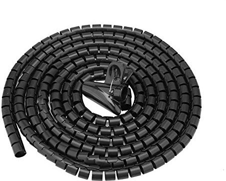 NEUFDAY Spiralwickel, Flexibler Spiralschlauch Kabelorganisator Drahtwickel Kabelschutz Drahtaufbewahrungsrohr(3.0m*16mm-Schwarz)