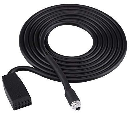 EVGATSAUTO Aux Adapterkabel, 3,5 mm Buchse ABS Kunststoff Kunststoff Schwarz Auto Aux Adapterkabel Für E46 1999 2000 20001 2002 2003 2004 2005 2006