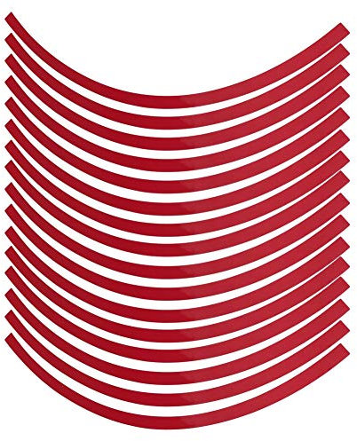 16 pezzi adesivi per ruote, auto universale per motociclette, adesivo riflettente per nastro adesivo gessato, pellicola decorativa per ruote(Grande rosso)