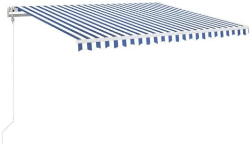 vidaXL Gelenkarmmarkise Automatisch Markise Sonnenmarkise Balkonmarkise Sonnenschutz Sichtschutz Terrasse Garten Balkon 400x350cm Blau Weiß