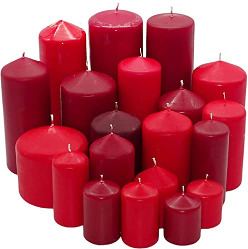 6 kg Witap Stumpenkerzen Qualitätskerzen Set Kerzenpaket Mix gemischt nach Farben (Rot-Bordeaux)