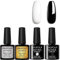 Croitout (Base Coat Top Coat With Two Color Gel) Gel Nail Polish Set,Base Top Coat With Two Color Gel Polish Set,Nail Polish UV LED Lamp Nail Art Nail Salon