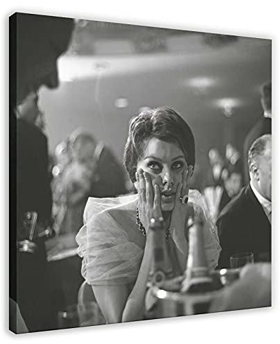 Schauspieler Sophia Loren 6 Leinwand-Poster, Wandkunst, Deko, Bild, Gemälde für Wohnzimmer, Schlafzimmer, Dekoration, Rahmen: 70 x 70 cm