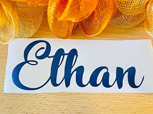 Water Bottle Name Stickers Personal Name Tag Kids Name Decal, Personalized Vinyl Sticker Personalized Label Decal, Custom Name Lettering Drinks Bottle Sticker Gemstone Sapphire Blue