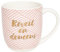 DRAEGER PARIS 1886 - Mug Rose en Céramique Réveil en Douceur 320ml - Tasse à Café Chic avec Motif Géométrique et Message Doré - Idée Cadeau Originale Famille, Amis, Collègues - Coffret Cadeau Inclus