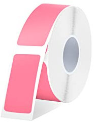 SUPVAN KATASYMBOL wasserfeste Endlos-Etikettenband 14 mm x 30 mm, 220 Etiketten/Rolle für E10 / E11 / E16 Etikettendrucker, Schwarz auf rosa