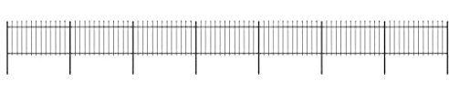 Hardware, Zaun & Barrieren, Zaunpaneele, Gartenzaun mit Speerplatte, Stahl, 11,9 x 1 m, Schwarz