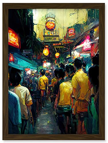 Doppelganger33 LTD Khao San Road Bangkok Thailand Street Artwork Framed Wall Art Print A4