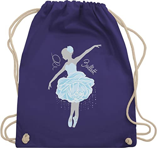 Turnbeutel Rucksack - Tanzen Geschenk - Ballerina - grau/blau - Unisize - Lila - kinderturnbeutel dance ballett beutel sport tasche kinder tanz sportbeutel damen mit spruch tanzsport stoffbeutel