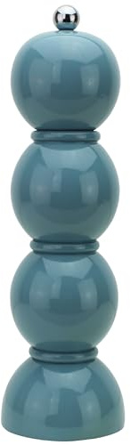 Addison Ross Bobbin Salt or Pepper Mill – Easy Twist Ceramic Grinder – Sustainable Rubber Wood – Modern Design – Ideal Wedding Gifts or Housewarming Gift – Kitchen Accessories – Chambray Blue – 24cm