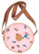 Pippi Langstrumpf runde zuckerwattenrosa Umhängetasche - Offiziell lizenziert - Oxford 300D Polyester - Verstellbarer Nylonriemen - Rosa mit Pippi-Thema gedruckt Muster - 17 x 17 x 4,5 cm, 1.5L