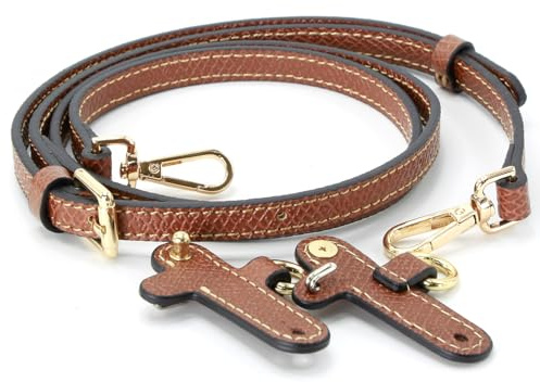 banbeln Mini Bags Leather Shoulder Strap Kit Fit For Adjustable Crossbody Small Bag (Brown&gold)